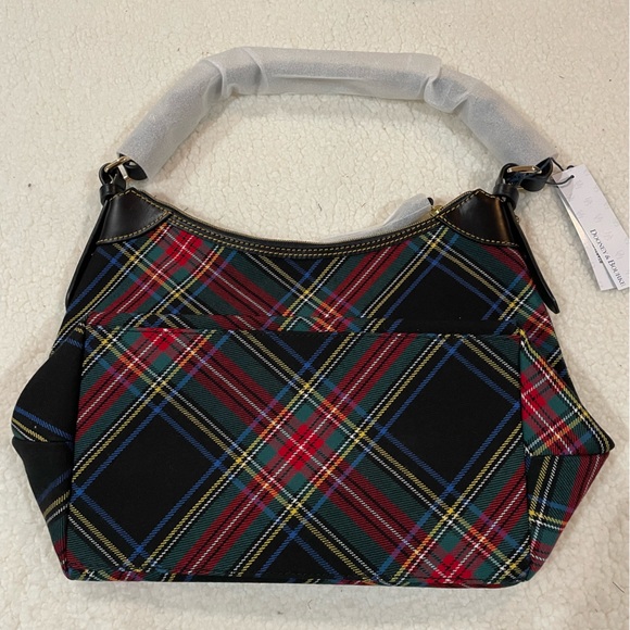 🆕 Dooney & Bourke Large Erica Hobo Shoulder Bag (Black)Tartan Plaid - Picture 2 of 7